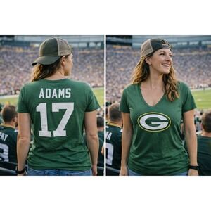 Fanatics Green Bay Packers Adams #17 Womens XL T-Shirt Football NFL
